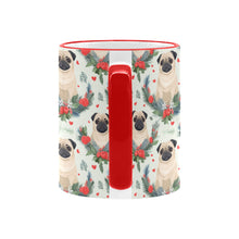 Load image into Gallery viewer, Pug Winter Floral Festivity Christmas Mug-6
