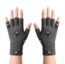 Load image into Gallery viewer, Pug with Shades Charm Touch Screen Gloves-Accessories-Accessories,Dog Dad Gifts,Dog Mom Gifts,Gloves,Pug-Fingerless Gloves-Gray-4