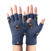 Load image into Gallery viewer, Pug with Shades Charm Touch Screen Gloves-Accessories-Accessories,Dog Dad Gifts,Dog Mom Gifts,Gloves,Pug-Fingerless Gloves-Navy-3