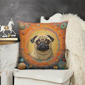 Pug's Celestial Reverie Plush Pillow Case-Cushion Cover-Dog Dad Gifts, Dog Mom Gifts, Home Decor, Pillows, Pug-3