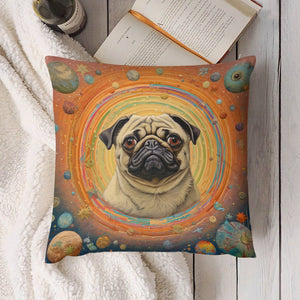 Pug's Celestial Reverie Plush Pillow Case-Cushion Cover-Dog Dad Gifts, Dog Mom Gifts, Home Decor, Pillows, Pug-4