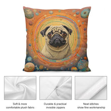 Load image into Gallery viewer, Pug&#39;s Celestial Reverie Plush Pillow Case-Cushion Cover-Dog Dad Gifts, Dog Mom Gifts, Home Decor, Pillows, Pug-6