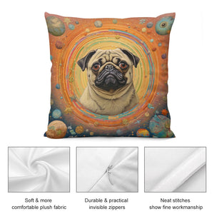 Pug's Celestial Reverie Plush Pillow Case-Cushion Cover-Dog Dad Gifts, Dog Mom Gifts, Home Decor, Pillows, Pug-6