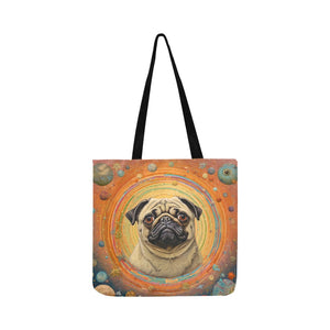Pug's Celestial Reverie Shopping Tote Bag-Accessories-Accessories, Bags, Dog Dad Gifts, Dog Mom Gifts, Pug-2