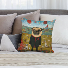 Load image into Gallery viewer, Pug&#39;s Grand Masquerade Plush Pillow Case-Cushion Cover-Dog Dad Gifts, Dog Mom Gifts, Home Decor, Pillows, Pug-2