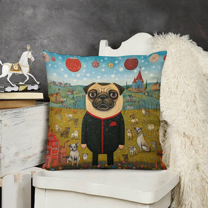 Pug's Grand Masquerade Plush Pillow Case-Cushion Cover-Dog Dad Gifts, Dog Mom Gifts, Home Decor, Pillows, Pug-3