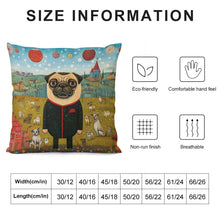 Load image into Gallery viewer, Pug&#39;s Grand Masquerade Plush Pillow Case-Cushion Cover-Dog Dad Gifts, Dog Mom Gifts, Home Decor, Pillows, Pug-6