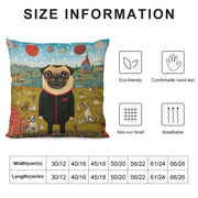 Pug's Grand Masquerade Plush Pillow Case-Cushion Cover-Dog Dad Gifts, Dog Mom Gifts, Home Decor, Pillows, Pug-6