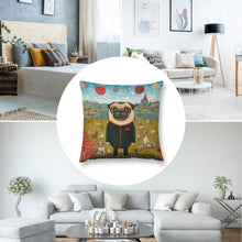 Load image into Gallery viewer, Pug&#39;s Grand Masquerade Plush Pillow Case-Cushion Cover-Dog Dad Gifts, Dog Mom Gifts, Home Decor, Pillows, Pug-8