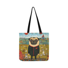 Load image into Gallery viewer, Pug&#39;s Grand Masquerade Special Lightweight Shopping Tote Bag-Accessories-Accessories, Bags, Dog Dad Gifts, Dog Mom Gifts, Pug-White-ONESIZE-1