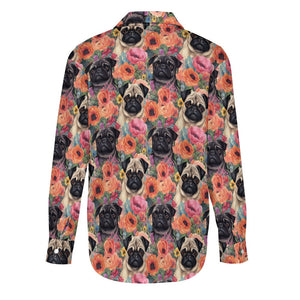 Pugs in Summer Bloom Women's Shirt-3