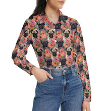 Load image into Gallery viewer, Pugs in Summer Bloom Women&#39;s Shirt-5