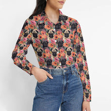 Load image into Gallery viewer, Pugs in Summer Bloom Women&#39;s Shirt-6