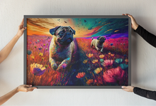 Load image into Gallery viewer, Pugs in Twilight Bloom Wall Art Poster-Art-Dog Art, Home Decor, Poster, Pug-2