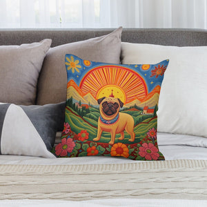 Pug's Paradise Plush Pillow Case-Cushion Cover-Dog Dad Gifts, Dog Mom Gifts, Home Decor, Pillows, Pug-2