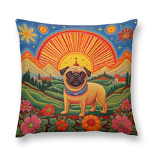 Load image into Gallery viewer, Pug&#39;s Paradise Plush Pillow Case-Cushion Cover-Dog Dad Gifts, Dog Mom Gifts, Home Decor, Pillows, Pug-12 &quot;×12 &quot;-1