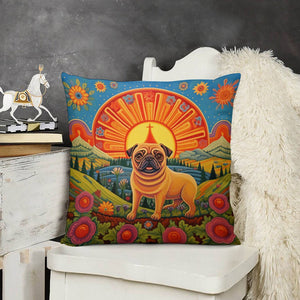 Pug's Radiance Plush Pillow Case-Cushion Cover-Dog Dad Gifts, Dog Mom Gifts, Home Decor, Pillows, Pug-3