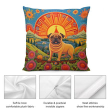 Load image into Gallery viewer, Pug&#39;s Radiance Plush Pillow Case-Cushion Cover-Dog Dad Gifts, Dog Mom Gifts, Home Decor, Pillows, Pug-5