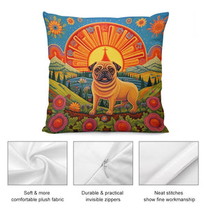 Pug's Radiance Plush Pillow Case-Cushion Cover-Dog Dad Gifts, Dog Mom Gifts, Home Decor, Pillows, Pug-5