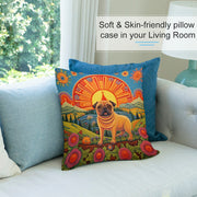 Pug's Radiance Plush Pillow Case-Cushion Cover-Dog Dad Gifts, Dog Mom Gifts, Home Decor, Pillows, Pug-7