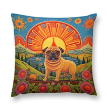 Load image into Gallery viewer, Pug&#39;s Radiance Plush Pillow Case-Cushion Cover-Dog Dad Gifts, Dog Mom Gifts, Home Decor, Pillows, Pug-12 &quot;×12 &quot;-1