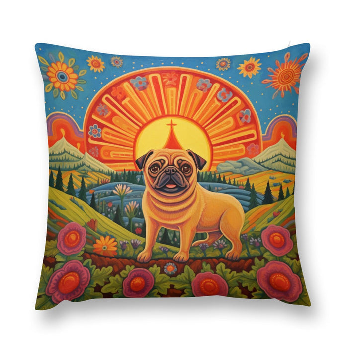 Pug's Radiance Plush Pillow Case-Cushion Cover-Dog Dad Gifts, Dog Mom Gifts, Home Decor, Pillows, Pug-12 