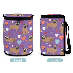 Pugs with Multicolor Hearts Multipurpose Car Storage Bag-11