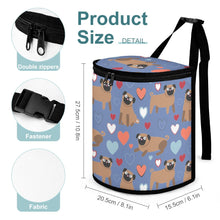 Load image into Gallery viewer, Pugs with Multicolor Hearts Multipurpose Car Storage Bag-15