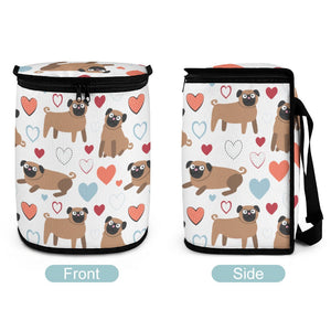 Pugs with Multicolor Hearts Multipurpose Car Storage Bag-2