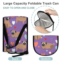 Load image into Gallery viewer, Pugs with Multicolor Hearts Multipurpose Car Storage Bag-9