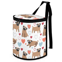 Load image into Gallery viewer, Pugs with Multicolor Hearts Multipurpose Car Storage Bag-ONE SIZE-White-1