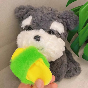 Pull-Back Slippers Schnauzer Stuffed Animal Plush Toy-3