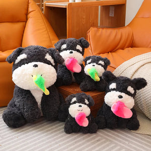 Pull-Back Slippers Schnauzer Stuffed Animal Plush Toy-4