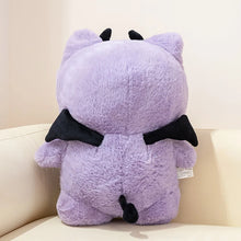 Load image into Gallery viewer, Purple Grumpy Cat Soft Toy - Halloween Cat Plush - Big Eyes and Devil Horns-10