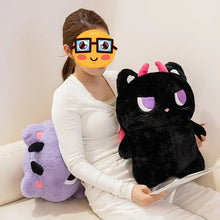 Load image into Gallery viewer, Purple Grumpy Cat Soft Toy - Halloween Cat Plush - Big Eyes and Devil Horns-Stuffed Animals-Cat Memorial Gifts,Stuffed Animal-6