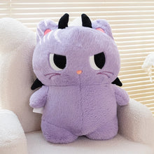 Load image into Gallery viewer, Purple Grumpy Cat Soft Toy - Halloween Cat Plush - Big Eyes and Devil Horns-9
