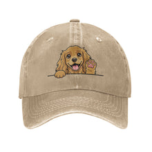 Load image into Gallery viewer, Personalized Cocker Spaniel Baseball Cap - Waving Cocker Spaniel Design - Match Your Dog's Coat Color-Hats &amp; Caps-Accessories,Baseball Caps,Cocker Spaniel,Dog Dad Gifts,Dog Mom Gifts-Beige-One Size-4