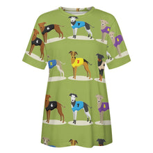 Load image into Gallery viewer, Racing Greyhound / Whippet Love All Over Print Women&#39;s Cotton T-Shirt - 4 Colors-Apparel-Apparel, Greyhound, Shirt, T Shirt, Whippet-10