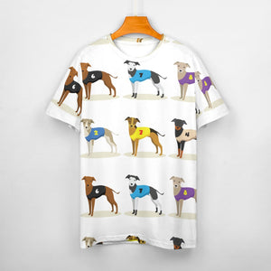 Racing Greyhound / Whippet Love All Over Print Women's Cotton T-Shirt - 4 Colors-Apparel-Apparel, Greyhound, Shirt, T Shirt, Whippet-4