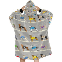 Load image into Gallery viewer, Racing Greyhound / Whippet Love Blanket Hoodie for Women-Blanket-Apparel, Blanket Hoodie, Blankets, Greyhound, Whippet-11