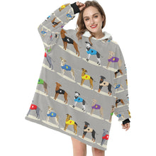 Load image into Gallery viewer, Racing Greyhound / Whippet Love Blanket Hoodie for Women-Blanket-Apparel, Blanket Hoodie, Blankets, Greyhound, Whippet-13
