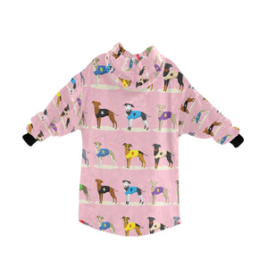 Racing Greyhound / Whippet Love Blanket Hoodie for Women-Blanket-Apparel, Blanket Hoodie, Blankets, Greyhound, Whippet-2