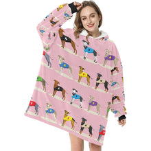 Load image into Gallery viewer, Racing Greyhound / Whippet Love Blanket Hoodie for Women-Blanket-Apparel, Blanket Hoodie, Blankets, Greyhound, Whippet-3
