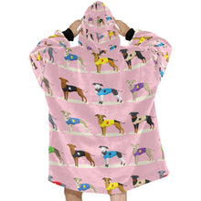 Load image into Gallery viewer, Racing Greyhound / Whippet Love Blanket Hoodie for Women-Blanket-Apparel, Blanket Hoodie, Blankets, Greyhound, Whippet-4