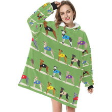 Load image into Gallery viewer, Racing Greyhound / Whippet Love Blanket Hoodie for Women-Blanket-Apparel, Blanket Hoodie, Blankets, Greyhound, Whippet-7