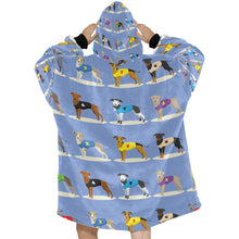 Load image into Gallery viewer, Racing Greyhound / Whippet Love Blanket Hoodie for Women-Blanket-Apparel, Blanket Hoodie, Blankets, Greyhound, Whippet-8