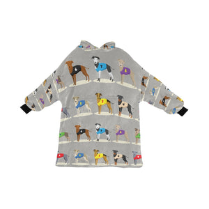 Racing Greyhound / Whippet Love Blanket Hoodie for Women-Blanket-Apparel, Blanket Hoodie, Blankets, Greyhound, Whippet-DarkGray4-ONE SIZE-9