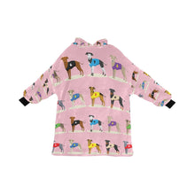 Load image into Gallery viewer, Racing Greyhound / Whippet Love Blanket Hoodie for Women-Blanket-Apparel, Blanket Hoodie, Blankets, Greyhound, Whippet-Pink-ONE SIZE-1