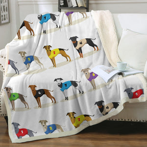 Racing Greyhound / Whippet Love Soft Warm Fleece Blanket - 4 Colors-Blanket-Blankets, Greyhound, Home Decor, Whippet-13