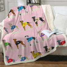 Load image into Gallery viewer, Racing Greyhound / Whippet Love Soft Warm Fleece Blanket - 4 Colors-Blanket-Blankets, Greyhound, Home Decor, Whippet-14